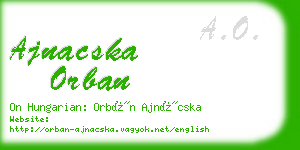 ajnacska orban business card